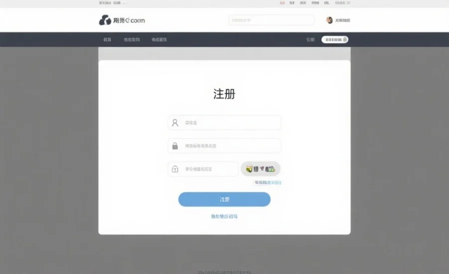 网页注册界面示意图,展示用户正在输入基本信息与验证码,页面风格简洁友好